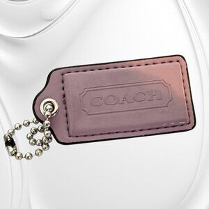 COACH Large Lavender Patent Leather Hang Tag Bag Charm Key Chain